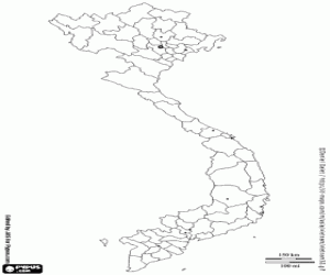 Vietnam map coloring page