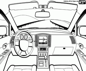 View from inside the car coloring page