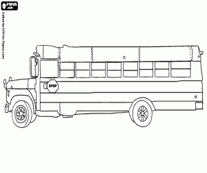 View of an old school bus coloring page