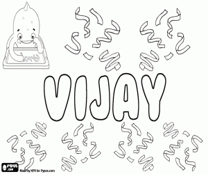 Vijay, male first name coloring page