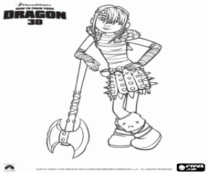 The viking girl Astrid Hofferson coloring page