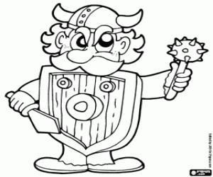 A viking, a Norse warrior coloring page