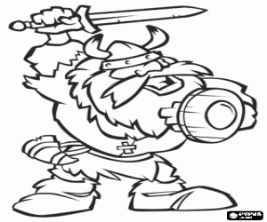 A viking ready to fight coloring page