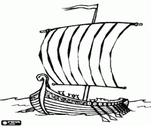 Viking ship coloring page