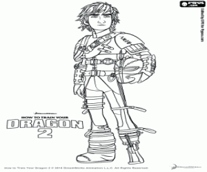 The viking teenager Hiccup coloring page