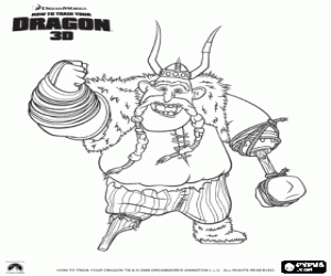 The viking warrior Gobber The Belch coloring page