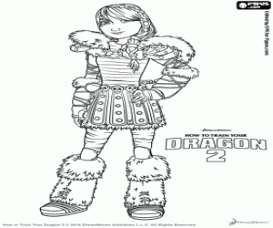 The viking young girl Astrid coloring page