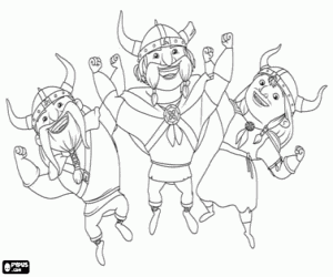 The vikings of Mike the Knight coloring page