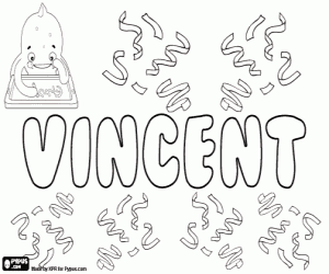 Vincent, name in various languages coloring page