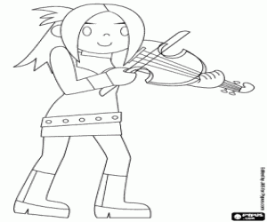 A violinist of rock music coloring page