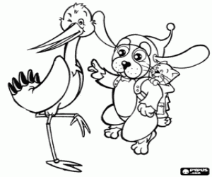 Vipo the flying dog and his friends coloring page