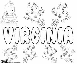 Virginia, name for girl coloring page