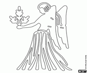 Virgo, a sign of the horoscope coloring page