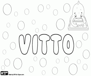 Vitto, diminutive unisex name coloring page