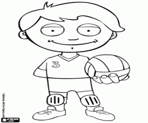Volleyball player with the ball coloring page