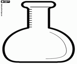 A volumetric flask for laboratory coloring page
