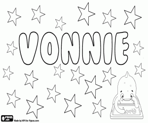 Vonnie, unisex name coloring page
