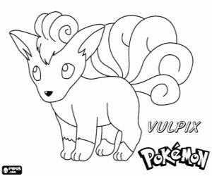 Vulpix, a fox Pokemon coloring page