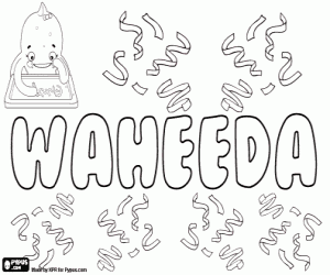 Waheeda, name for girl coloring page