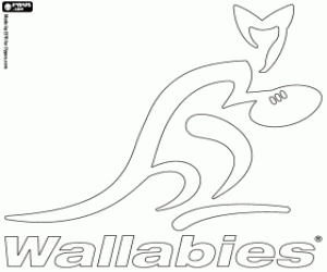 Wallabies logo coloring page