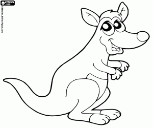 Wallaby, a small kangaroo coloring page