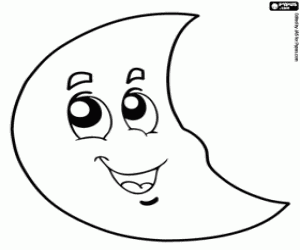 Waning moon coloring page