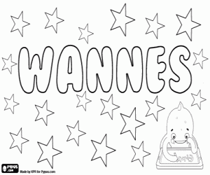 Wannes, Dutch name coloring page