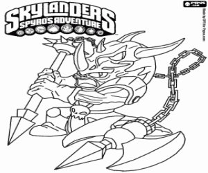The warrior Skylander Voodood coloring page