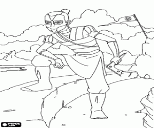 The warrior Sokka coloring page