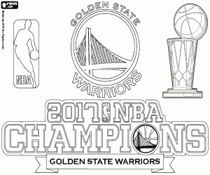 Warriors, 2017 NBA Champions coloring page