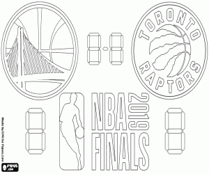 Warriors vs Raptors, NBA Finals 2019 coloring page