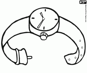 Watch or wristwatch coloring page