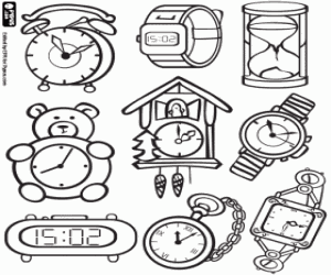 A watches collection coloring page