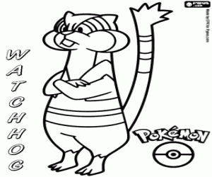 Watchog, a squirrel Pokémon coloring page