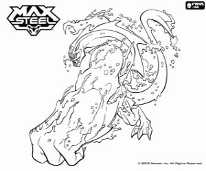 Water Elementor, Max Steel coloring page