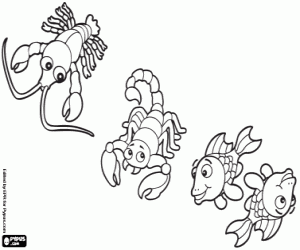 The water signs of the Zodiac coloring page