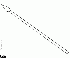 A weapon, a spear coloring page