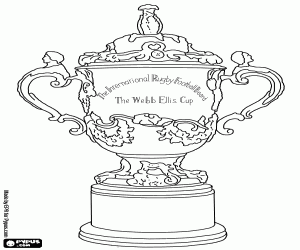 Webb Ellis Cup, a rugby trophy coloring page