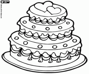 Wedding cake coloring page