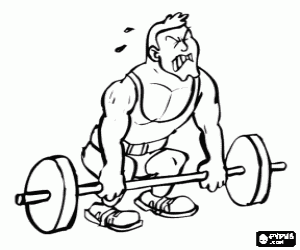 A weight lifter coloring page