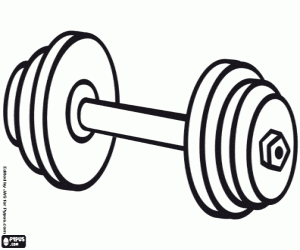 Weightlifting equipment coloring page