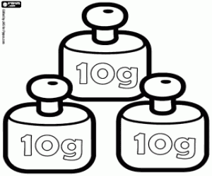 Weights for laboratory balance coloring page