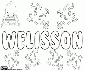 Welisson, name for boy coloring page