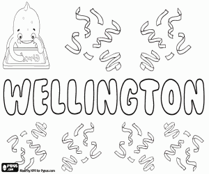 Wellington, male name coloring page