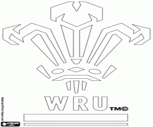 Welsh national rugby team logo coloring page