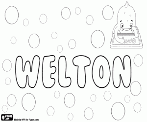Welton, male name coloring page