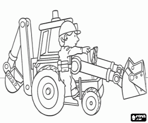 Wendy and the excavator coloring page