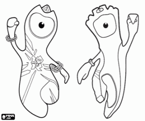 Wenlock and Mandeville, London 2012 coloring page