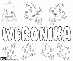 Weronika, name for girl coloring page