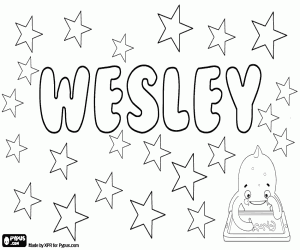 Wesley, English name coloring page